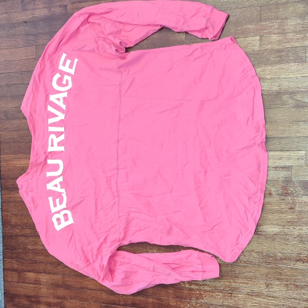 Pink Beau Rivage v neck long sleeve spirit jersey shirt - Picture 2 of 6